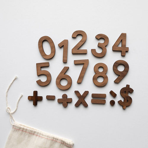 Wooden Numbers Set | Numerals + Math Equation Signs - Kidz Oasis