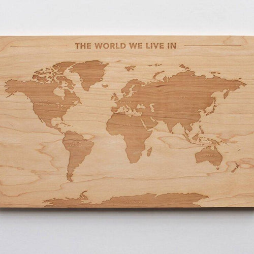 The World We Live In | Wooden Map of World's Continents - Kidz Oasis