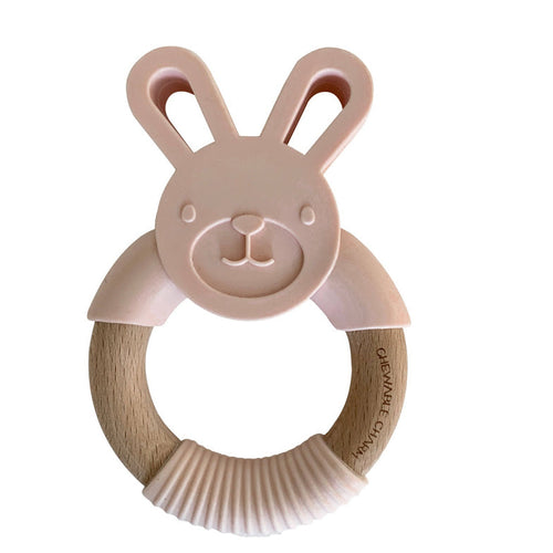 Chewable Charm Bunny Silicone + Wood Teether - Kidz Oasis