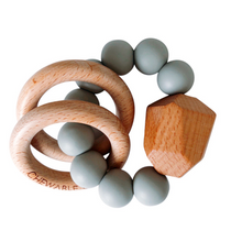 Load image into Gallery viewer, Chewable Charm Silicone + Wood Teething Ring - Kidz Oasis
