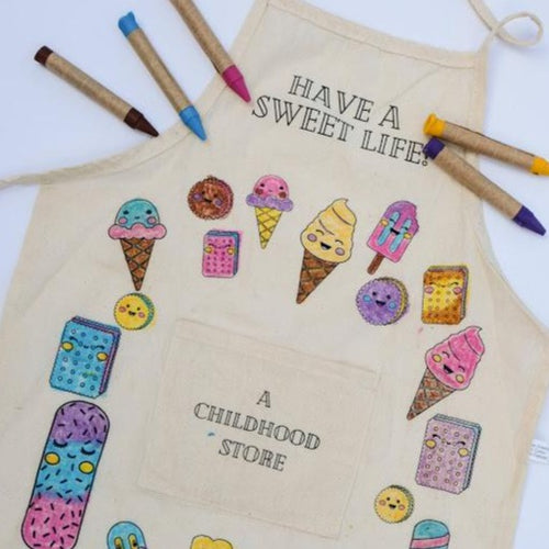 Create Your Own Ice Cream Artist Apron Kit with Eco-Friendly Crayons - Kidz Oasis