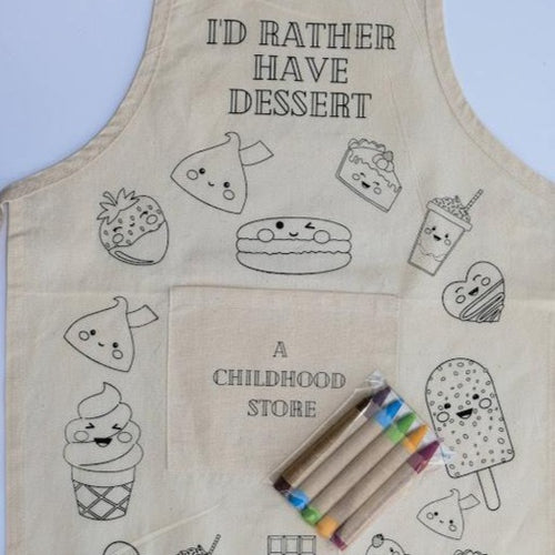 Create Your Own Dessert Artist Apron Kit with Eco-Friendly Crayons - Kidz Oasis